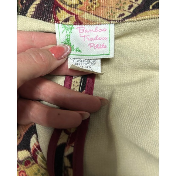 Bamboo Traders Petite Butterfly Print Corduroy Blazer Jacket Women PL - Picture 2 of 7